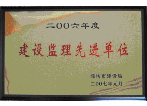 点击查看详细信息<br>标题：2006年度建设监理先进单位 阅读次数：4722